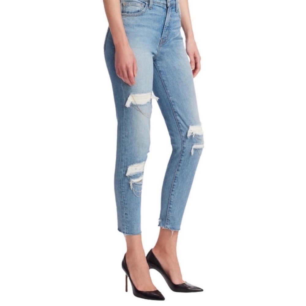 IRO Jeans Distressed w/ Chains Women’s Size 27 Blue Ankle Slim Fit Reg. $325